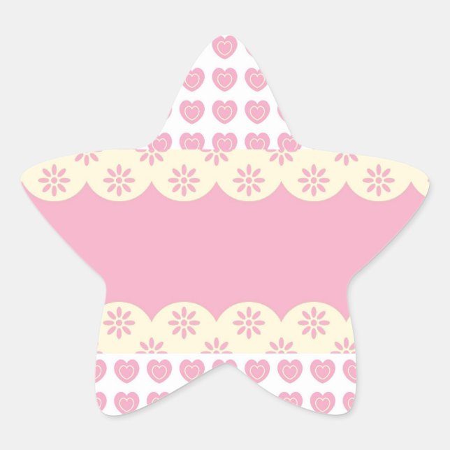 Rosa Heart Eyelet Star Aufkleber (Vorderseite)