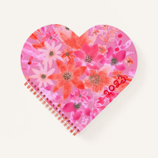 Rosa Heart-förmiges Spiralheft Notizbuch