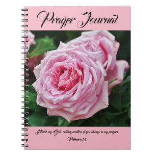 Rosa Heirloom-Rosen-Gebets-Zeitschrift Notizblock