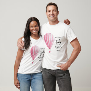 Rosa Heißluftballon Baby Shower T-Shirt
