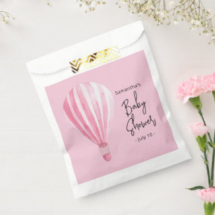 Rosa Heißluftballon Babydusche Geschenktütchen