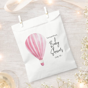 Rosa Heißluftballon Babydusche Geschenktütchen