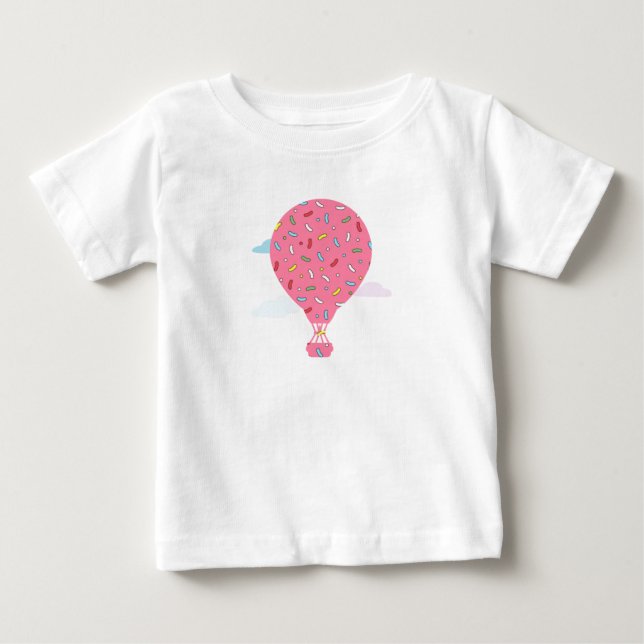 Rosa Heißluftballons Baby T-shirt (Vorderseite)