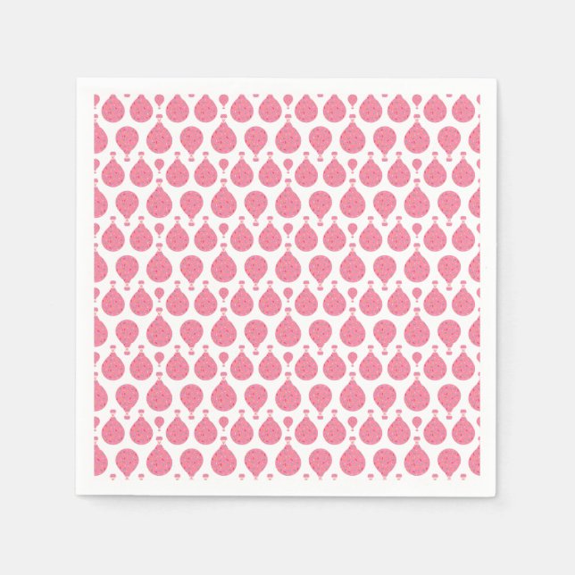 Rosa Heißluftballons Serviette (Vorderseite)
