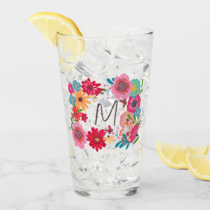 Rosa helle Wildblumen-Junggesellinnenabschied Glas
