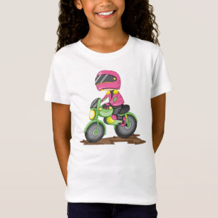 Rosa Helm Motorrad Mädchen T-Shirt