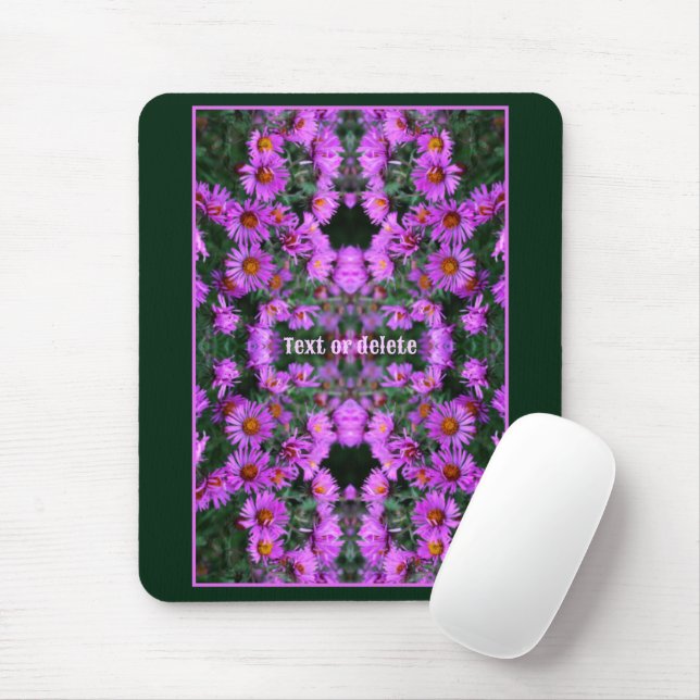 Rosa Herbst-Aster-Blume Abstrakt Personalisiert Mousepad (Mit Mouse)