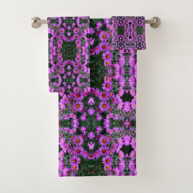 Rosa Herbst Aster Blume Orton Abstrakt Badhandtuch Set (Insitu)