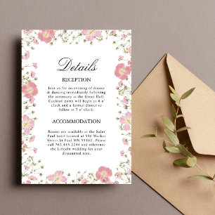 Rosa Herbst florale Hochzeitskarte Einladung