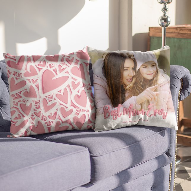 Rosa Herz Beste Mama je Foto Kissen (Von Creator hochgeladen)