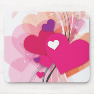 Rosa Herz Boquet Mousepad