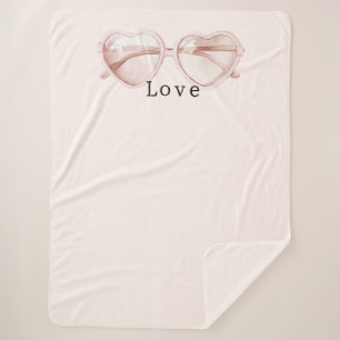 Rosa Herz Brille Liebe Sherpadecke