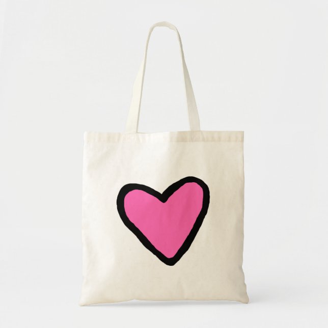 Rosa Herz Budget Tasche (Vorne)
