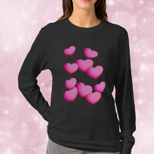 Rosa Herz-Cluster Valentinstag T-Shirt