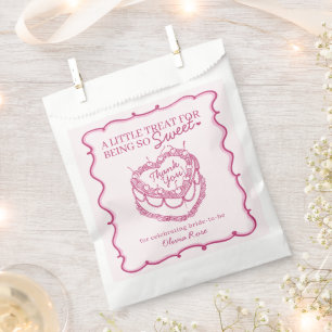 Rosa Herz Coquette Cherry Cake Brautparty Geschenktütchen