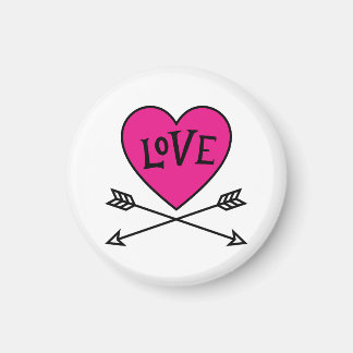 Rosa Herz Cupids Bögen LOVE Magnet