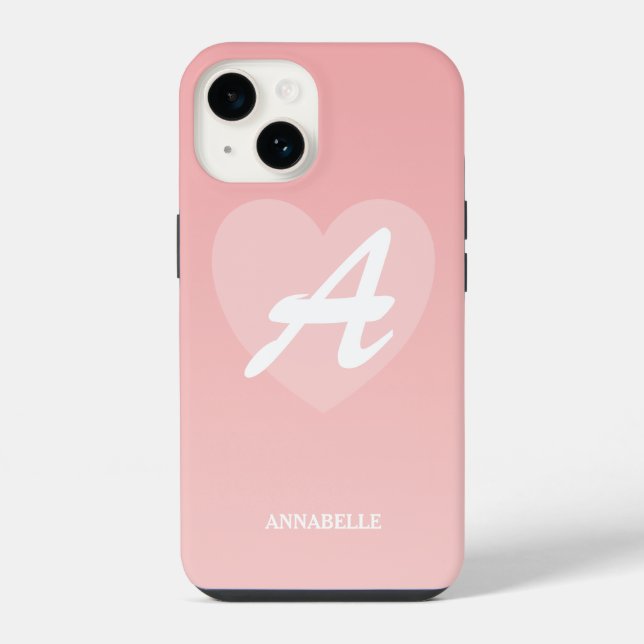 Rosa Herz Custom  iPhone 14 Hülle (Rückseite)
