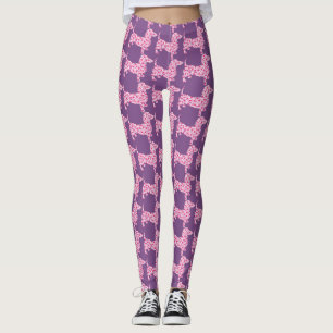 Rosa Herz-Dackel Leggings