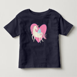 Rosa Herz Einhorn Kleinkind T-shirt
