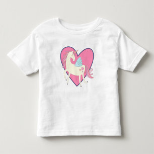 Rosa Herz Einhorn Kleinkind T-shirt