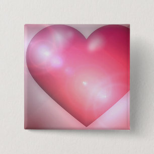 Rosa Herz-Entwurfs-Quadrat-Button Button