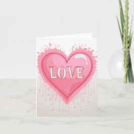 rosa Herz Feiertagskarte