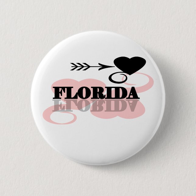 Rosa Herz Florida Button (Vorderseite)