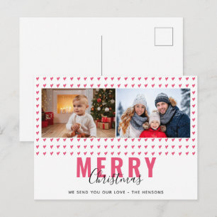 Rosa Herz Frohe Weihnachten Skript Familienfoto