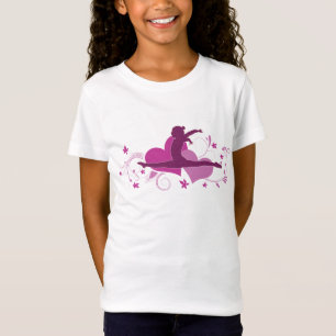 Rosa Herz-Gymnastik-Sprung T-Shirt