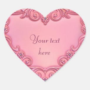 rosa Herz Herz-Aufkleber