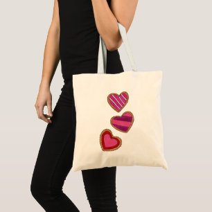 Rosa Herz Herzchen Valentinstag Liebe Cookie Tasch Tragetasche