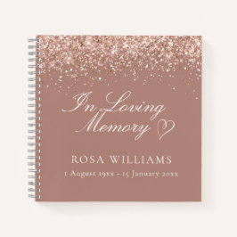Rosa Herz in Love Memory Funeral Gästebuch Notizbuch