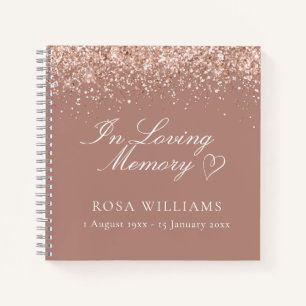 Rosa Herz in Love Memory Funeral Gästebuch Notizbuch