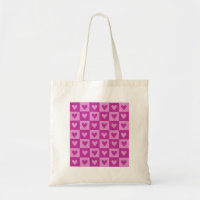 Rosa Herz karierte Tasche.