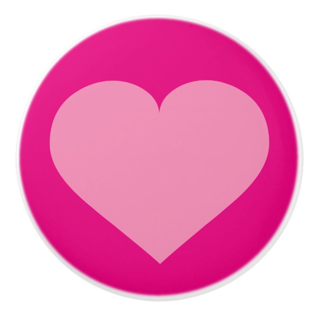 Rosa Herz Keramikknauf (Vorderseite)