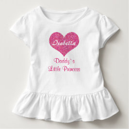 Rosa Herz Kleine Prinzessin Personalisierter Name Kleinkind T-shirt