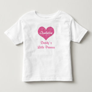 Rosa Herz Kleine Prinzessin Personalisierter Name Kleinkind T-shirt