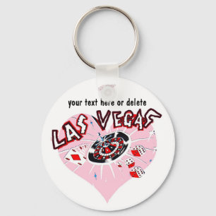 Rosa Herz Las Vegas Schlüsselanhänger