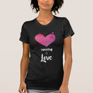 *~* rosa Herz-Läuferwatercolor-Läufer-Fitness T-Shirt