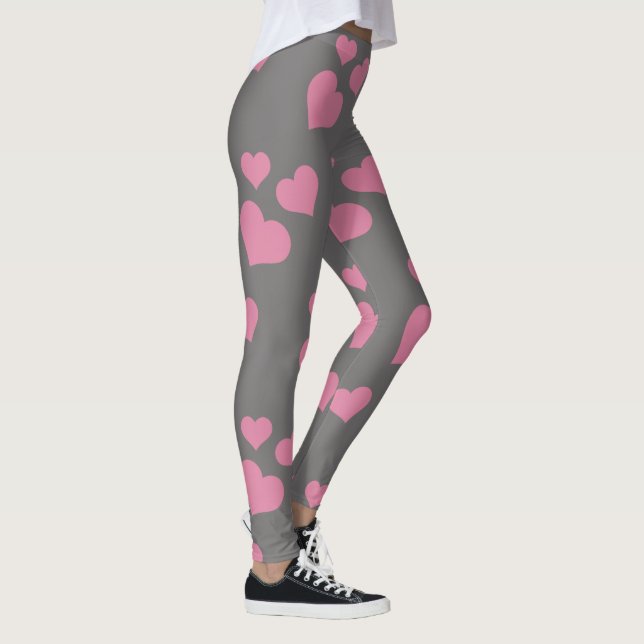 Rosa Herz-Leggings Leggings (Rechts)