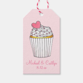 Rosa Herz Liebe Cupcake Brautparty Hochzeit Geschenkanhänger
