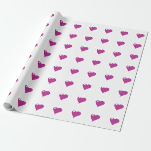 Rosa Herz Matte Wrapping Paper, 30 in x 4,5 ft Geschenkpapier