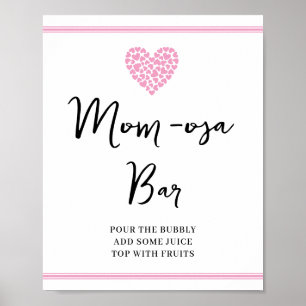 Rosa Herz Mom-Osa-Bar Baby-Empfangsfeier Poster