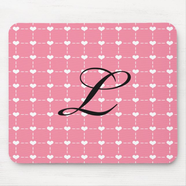 Rosa Herz Mousepad (Vorne)
