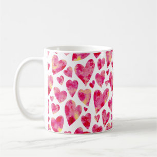 Rosa Herz Muster Kaffeetasse