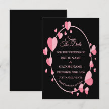 Rosa Herz Muster Schwarz Geometrische Elegante Hoc