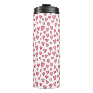 Rosa Herz Muster Thermosbecher