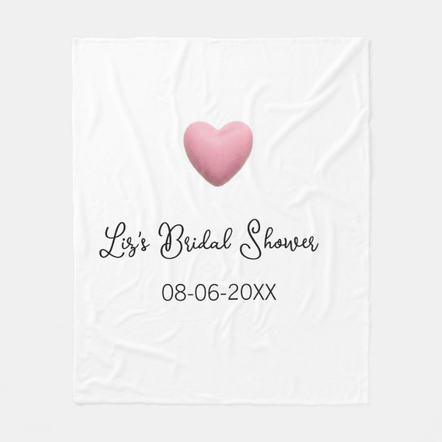 Rosa Herz Pastell Retro Brautparty Datum Boho Te Fleecedecke (Vorderseite)