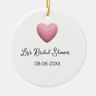 Rosa Herz Pastell Retro Brautparty Datum Boho Te Keramik Ornament