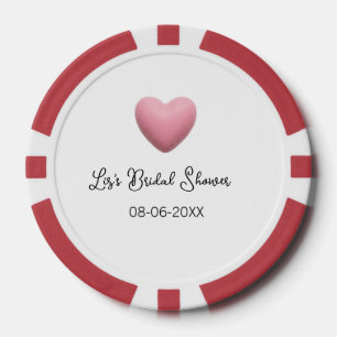 Rosa Herz Pastell Retro Brautparty Datum Boho Te Pokerchips